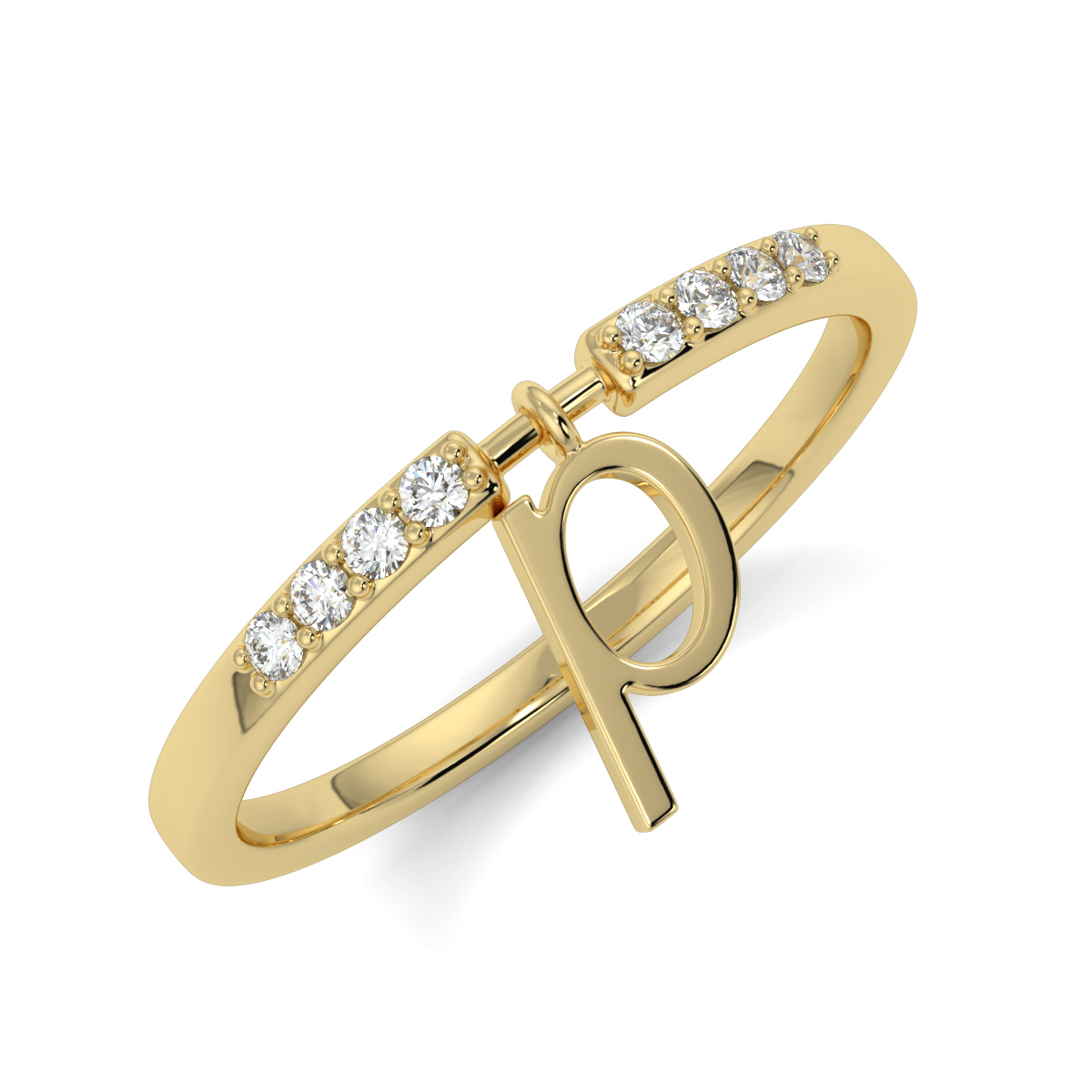 9K Victorian Diamond Initial P Ring – Lace Jewels