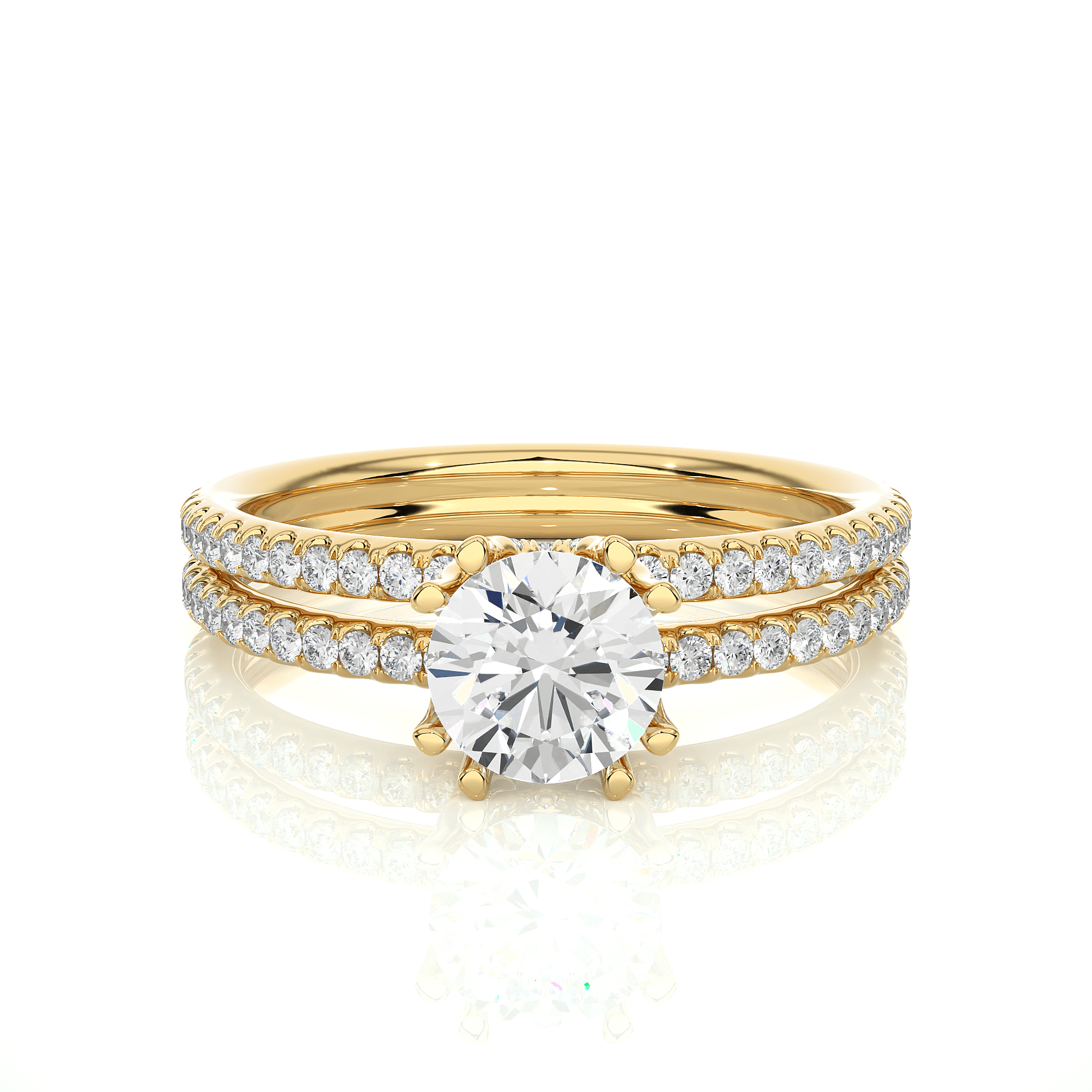 Elegant Diamond Solitaire Ring, White Gold Engagement Ring