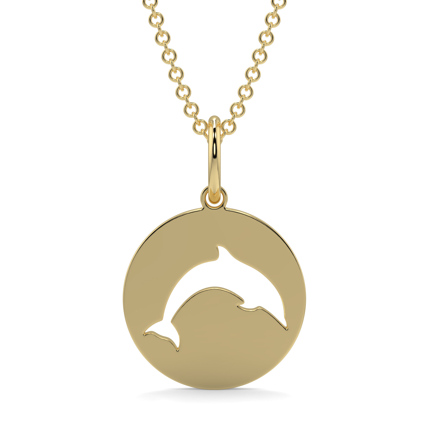 Dolphin Pendant, Gold Pendant, Dolphin Gold Pendant