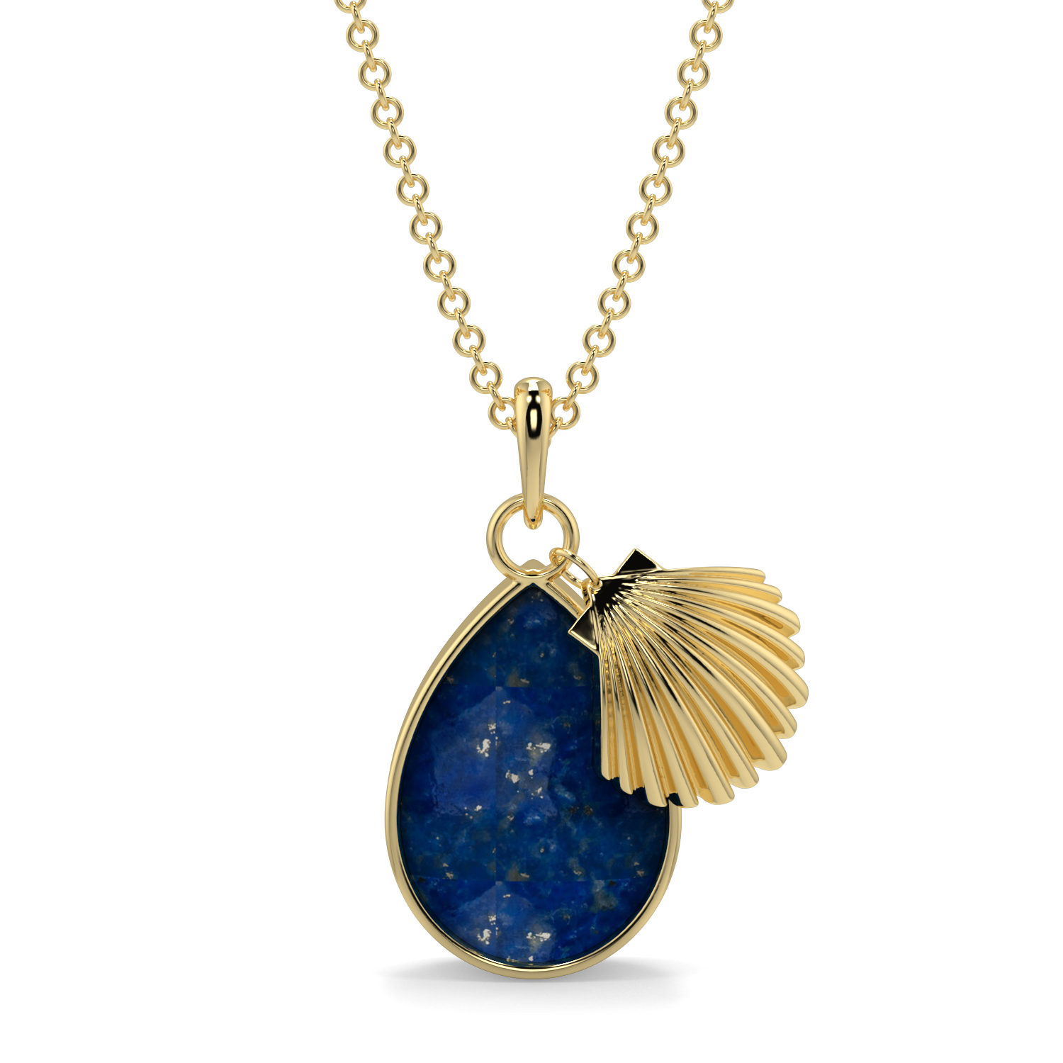 Oceana Pendant, Gold Pendant, Lapis Lazuli